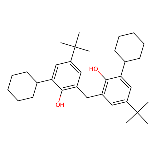 2,2'-Methylenebis(4-tert-butyl-6-cyclohexylphenol) structure