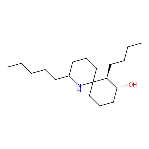 (6alpha(S*),7beta,8alpha)-(+-)-7-Butyl-2-pentyl-1-azaspiro(5,5)undecan-8-ol structure