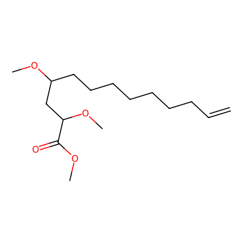 12-Tridecenoic acid, 2,4-dimethoxy-, methyl ester structure
