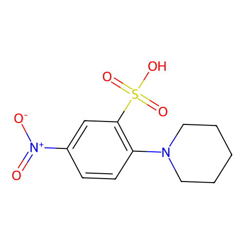 Benzenesulfonic acid, 5-nitro-2-(1-piperidinyl)- structure