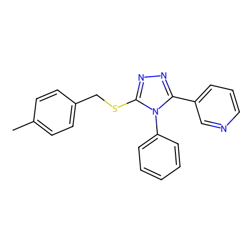 3-{5-[(4-methylbenzyl)sulfanyl]-4-phenyl-4H-1,2,4-triazol-3-yl}pyridine structure