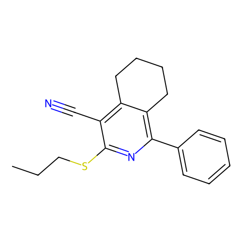 1-Phenyl-3-(propylsulfanyl)-5,6,7,8-tetrahydroisoquinoline-4-carbonitrile structure