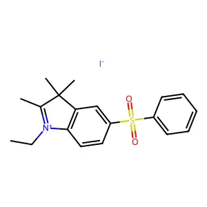 3H-Indolium, 1-ethyl-2,3,3-trimethyl-5-(phenylsulfonyl)-, iodide (1:1) structure