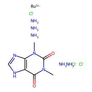 azane;1,3-dimethyl-7H-purine-2,6-dione;ruthenium(3+);trichloride structure