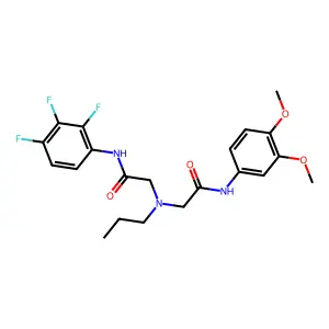 N-(3,4-dimethoxyphenyl)-2-[[2-oxo-2-(2,3,4-trifluoroanilino)ethyl]-propylamino]acetamide structure