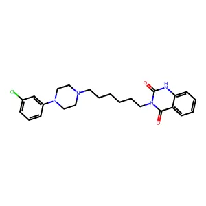 3-[6-[4-(3-chlorophenyl)piperazin-1-yl]hexyl]-1H-quinazoline-2,4-dione structure