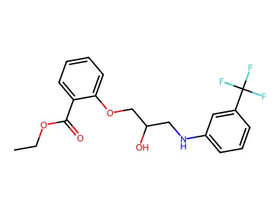 Ethyl 2-(2-hydroxy-3-((3-(trifluoromethyl)phenyl)amino)propoxy)benzoate structure