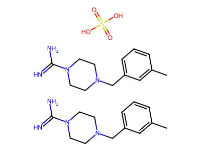 1-Piperazinecarboximidamide, 4-((3-methylphenyl)methyl)-, sulfate (2:1) structure