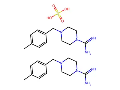 1-Piperazinecarboximidamide, 4-((4-methylphenyl)methyl)-, sulfate (2:1) structure