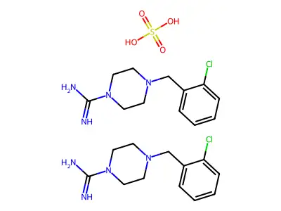 1-Piperazinecarboximidamide, 4-((2-chlorophenyl)methyl)-, sulfate (2:1) structure
