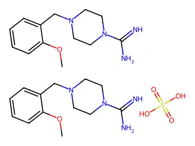 1-Piperazinecarboximidamide, 4-((2-methoxyphenyl)methyl)-, sulfate (2:1) structure