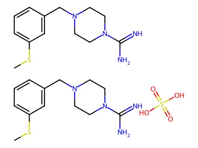1-Piperazinecarboximidamide, 4-((3-(methylthio)phenyl)methyl)-, sulfate (2:1) structure