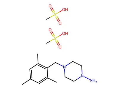 1-Piperazinamine, 4-((2,4,6-trimethylphenyl)methyl)-, dimethanesulfonate structure