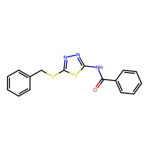 N-[5-(benzylsulfanyl)-1,3,4-thiadiazol-2-yl]benzamide structure