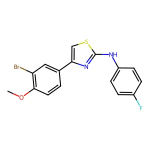 4-(3-bromo-4-methoxyphenyl)-N-(4-fluorophenyl)-1,3-thiazol-2-amine structure
