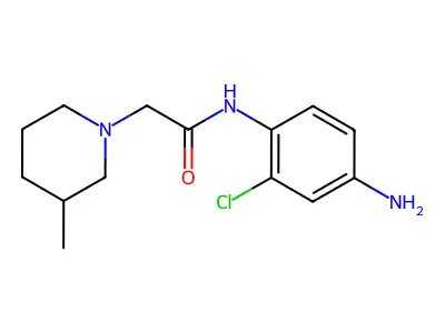 N-(4-amino-2-chlorophenyl)-2-(3-methylpiperidin-1-yl)acetamide structure