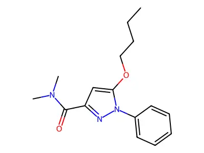 5-Butoxy-N,N-dimethyl-1-phenyl-1H-pyrazole-3-carboxamide structure