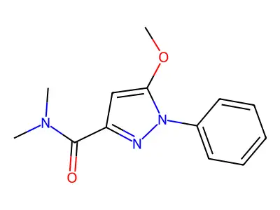 1H-Pyrazole-3-carboxamide, N,N-dimethyl-5-methoxy-1-phenyl- structure