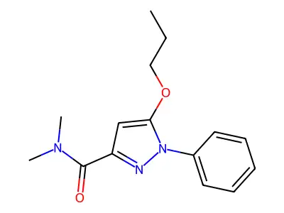 N,N-Dimethyl-1-phenyl-5-propoxy-1H-pyrazole-3-carboxamide structure