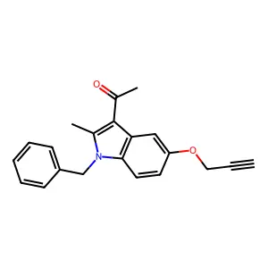 1-(1-Benzyl-2-methyl-5-prop-2-ynoxyindol-3-yl)ethanone structure