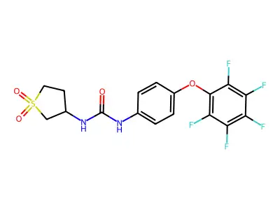 1-(1,1-Dioxidotetrahydrothiophen-3-yl)-3-[4-(pentafluorophenoxy)phenyl]urea structure