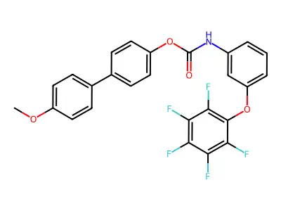 4'-Methoxybiphenyl-4-yl [3-(pentafluorophenoxy)phenyl]carbamate structure
