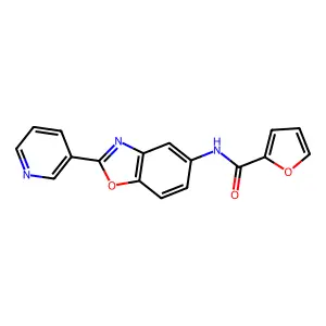 Furan-2-carboxylic acid (2-pyridin-3-yl-benzooxazol-5-yl)-amide structure