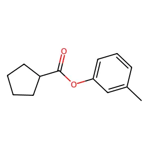 Cyclopentanecarboxylic acid, 3-methylphenyl ester structure