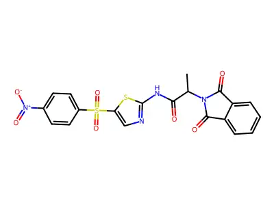 2-(1,3-Dioxo-1,3-dihydro-2H-isoindol-2-yl)-N-[5-(4-nitrobenzene-1-sulfonyl)-1,3-thiazol-2-yl]propanimidic acid structure