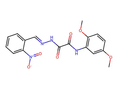 N-(2,5-dimethoxyphenyl)-2-[(2E)-2-(2-nitrobenzylidene)hydrazinyl]-2-oxoacetamide structure