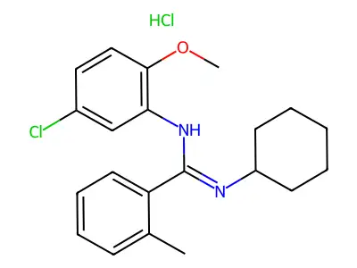 N-Cyclohexyl-N'-(2-methoxy-5-chlorophenyl)-o-toluamidine hydrochloride structure
