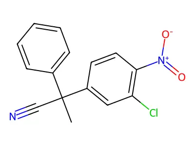 Benzeneacetonitrile, 3-chloro-alpha-methyl-4-nitro-alpha-phenyl- structure
