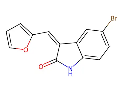 5-Bromo-3-(2-furanylmethylene)-1,3-dihydro-2h-indol-2-one structure