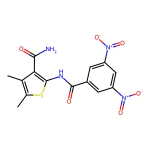 2-[(3,5-Dinitrobenzoyl)amino]-4,5-dimethyl-3-thiophenecarboxamide structure
