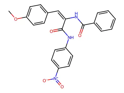 N-[(E)-1-(4-methoxyphenyl)-3-(4-nitroanilino)-3-oxoprop-1-en-2-yl]benzamide structure