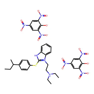 Benzimidazole, 2-((p-sec-butylphenyl)thio)-1-(2-(diethylamino)ethyl)-, dipicrate structure