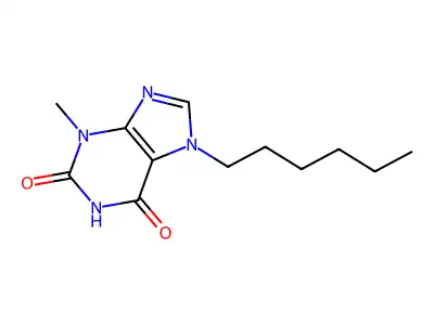 7-Hexyl-3-Methylxanthine structure