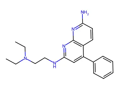 1,8-Naphthyridine-2,7-diamine, N(sup 2)-(2-(diethylamino)ethyl)-4-phenyl- structure