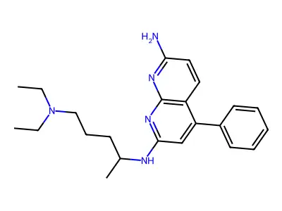 N(sup 2)-(4-(Diethylamino)-1-methylbutyl)-4-phenyl-1,8-naphthyridine-2,7-diamine structure