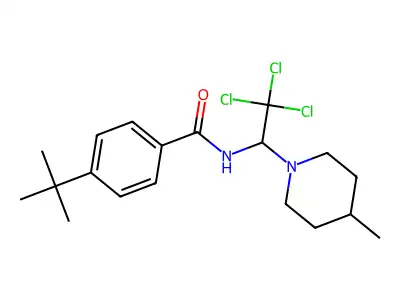 4-tert-butyl-N-[2,2,2-trichloro-1-(4-methylpiperidin-1-yl)ethyl]benzamide structure
