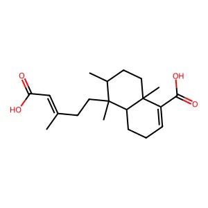 1-Naphthalenecarboxylic acid, 5-(4-carboxy-3-methyl-3-butenyl)-3,4,4a,5,6,7,8,8a-octahydro-5,6,8a-trimethyl- structure