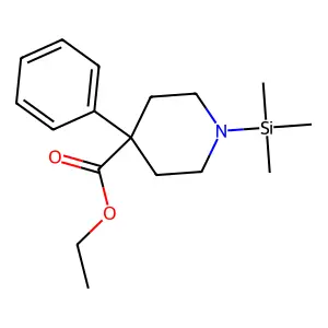 4-Piperidinecarboxylic acid, 4-phenyl-1-(trimethylsilyl)-, ethyl ester structure
