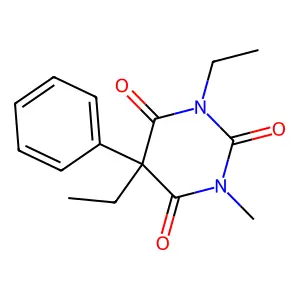 2,4,6(1H,3H,5H)-Pyrimidinetrione, 1,5-diethyl-3-methyl-5-phenyl- structure