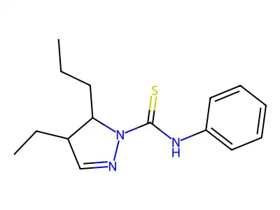4-Ethyl-4,5-dihydro-N-phenyl-5-propyl-1H-pyrazole-1-carbothioamide structure