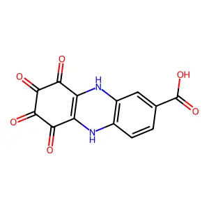 2-Phenazinecarboxylic acid, 6,9-dihydro-7,8-dihydroxy-6,9-dioxo- structure