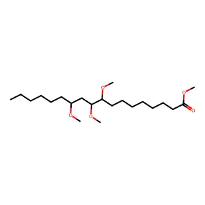 Octadecanoic acid, 9,10,12-trimethoxy-, methyl ester structure