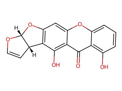 4,6-Dihydroxy-3a,12a-dihydro-5H-furo[3',2':4,5]furo[3,2-b]xanthen-5-one structure