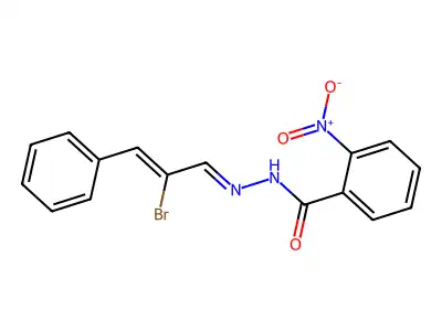 N'-(2-bromo-3-phenyl-2-propen-1-ylidene)-2-nitrobenzohydrazide structure