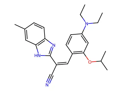 3-[4-(diethylamino)-2-isopropoxyphenyl]-2-(5-methyl-1H-benzimidazol-2-yl)acrylonitrile structure
