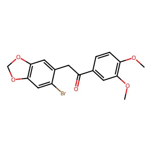 2-(6-Bromo-1,3-benzodioxol-5-yl)-1-(3,4-dimethoxyphenyl)ethanone structure